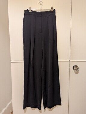 Sophie Rue Navy Wide Leg Pleated Trousers